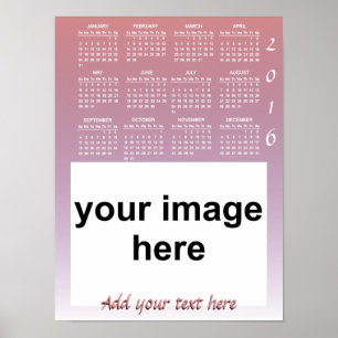 Creëer Uw eigen aangepaste fotokalender voor 2016 Poster