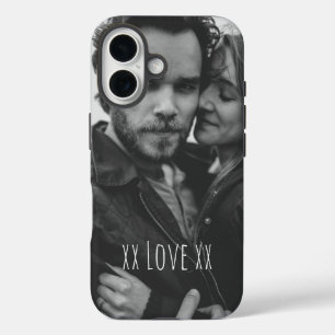 Creëer Uw eigen aangepaste fotoliefdestekst iPhone 16 Hoesje