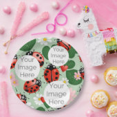 creëer uw eigen aangepaste fototekst lieveheersbee papieren bordje (Feest)