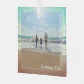 Creëer Uw eigen aangepaste gedenkbare familie foto Glas Ornament (Voorkant links)