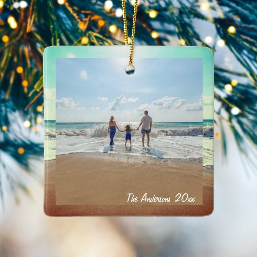 Creëer Uw eigen aangepaste gedenkbare familie foto Keramisch Ornament