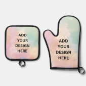 Creëer uw eigen Aangepaste  gepersonaliseerd Ovenwant & Pannenlap Set (Voorkant)