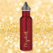 Creëer uw eigen aangepaste gouden script naam mono waterfles