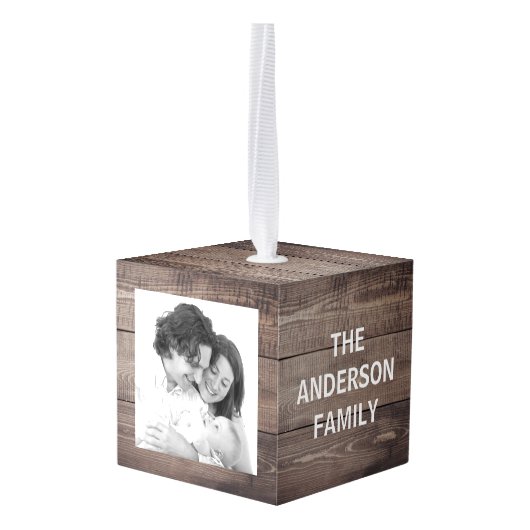Creëer Uw eigen aangepaste houtfamilie Ornament (Achter hoekig)