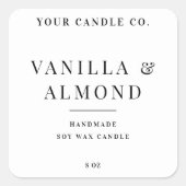 Creëer uw eigen aangepaste kaarsenlabel vierkante sticker (Voorkant)