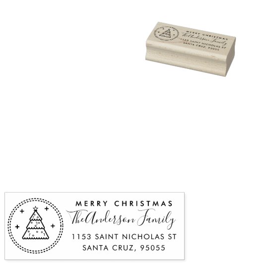 Creëer Uw Eigen Aangepaste Kerstboom Familienaam Rubberstempel (Gestempeld)