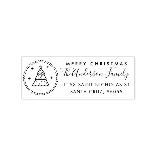 Creëer Uw Eigen Aangepaste Kerstboom Familienaam Rubberstempel (Afrduk)