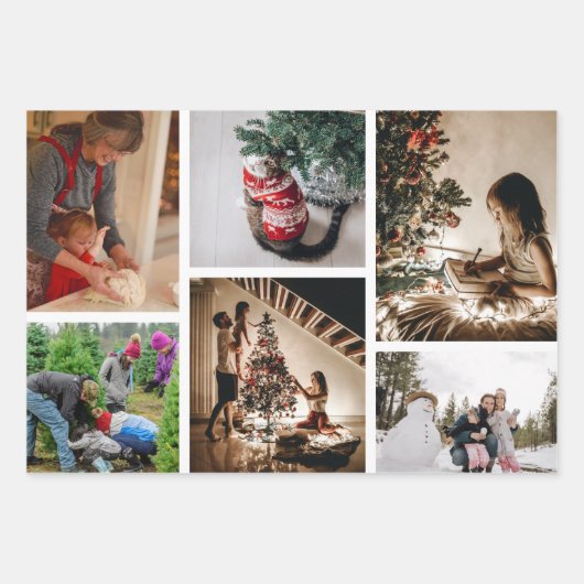 Creëer Uw eigen aangepaste kerstcollage voor foto' Inpakpapier Vel (Voorkant 2)