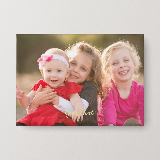 Creëer Uw Eigen Aangepaste Kinder Foto Pin Flair B Button (Voorkant)