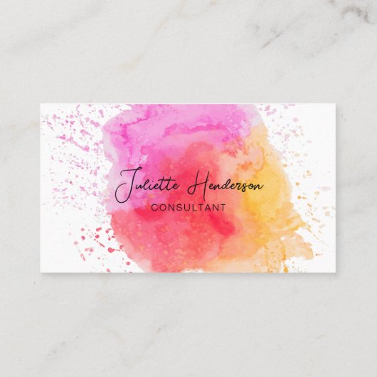 Creëer Uw Eigen Aangepaste Logo Foto Modern Script Visitekaartje (Achterkant)