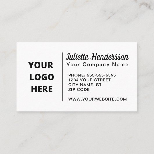 Creëer Uw eigen aangepaste Logo Modern/Elegant Visitekaartje (Voorkant)