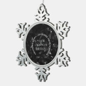 Creëer uw eigen aangepaste Logo/ontwerp Tin Sneeuwvlok Ornament (Rechts)