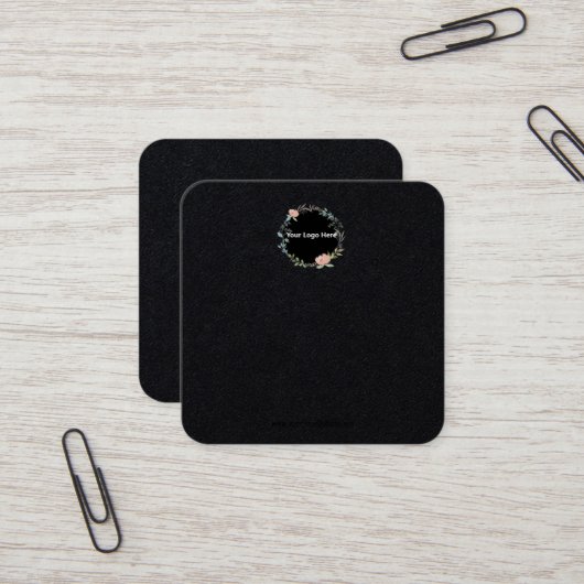 Creëer uw eigen, aangepaste Logo-weergavekaart Vierkante Visitekaartje (Voorkant / Achterkant in situ)