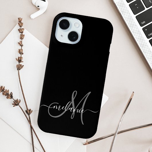Creëer uw eigen aangepaste monogram en naamscript Case-Mate iPhone case