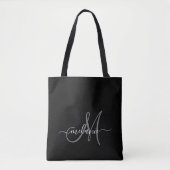 Creëer uw eigen aangepaste monogram en naamscript draagtas (Voorkant)
