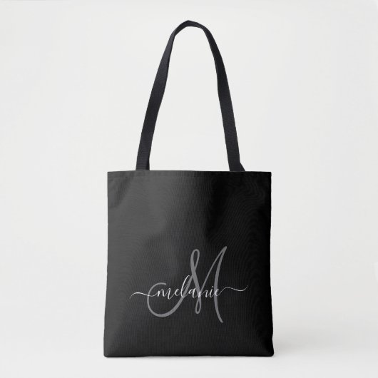Creëer uw eigen aangepaste monogram en naamscript draagtas (Voorkant)