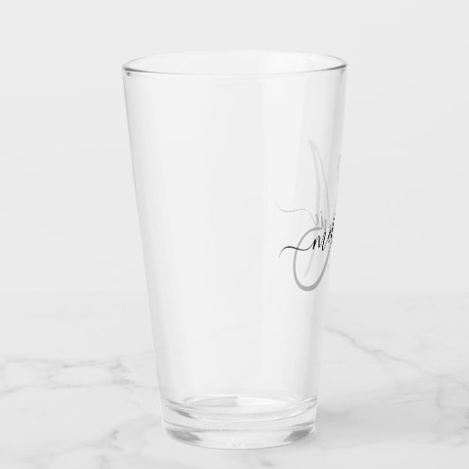 Creëer uw eigen aangepaste monogram en naamscript glas (Rechts)