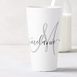 Creëer uw eigen aangepaste monogram en naamscript latte mok