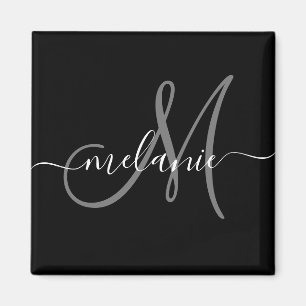 Creëer uw eigen aangepaste monogram en naamscript magneet