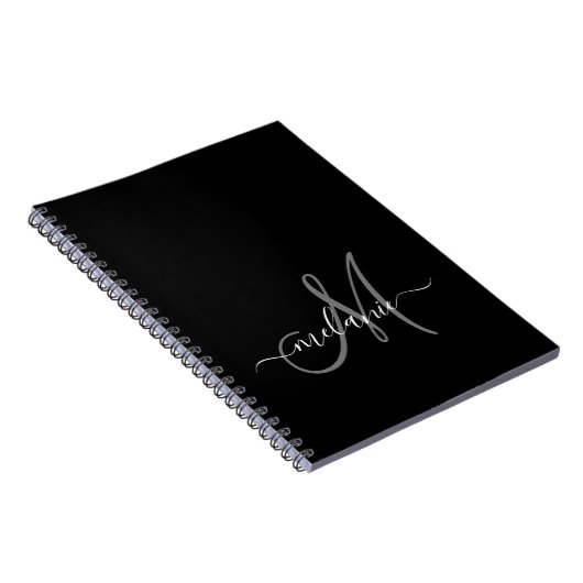 Creëer uw eigen aangepaste monogram en naamscript notitieboek (Rechterzijde)