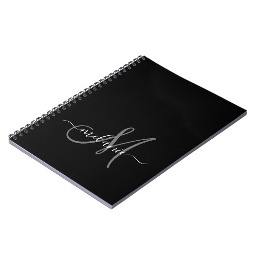 Creëer uw eigen aangepaste monogram en naamscript notitieboek (Linkerzijde)
