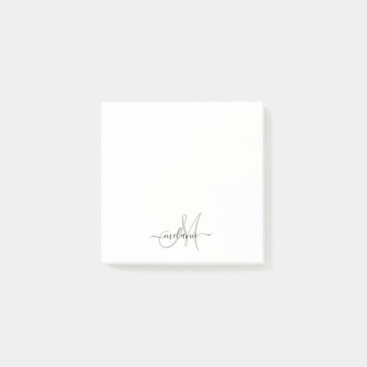 Creëer uw eigen aangepaste monogram en naamscript post-it® notes (Voorkant)