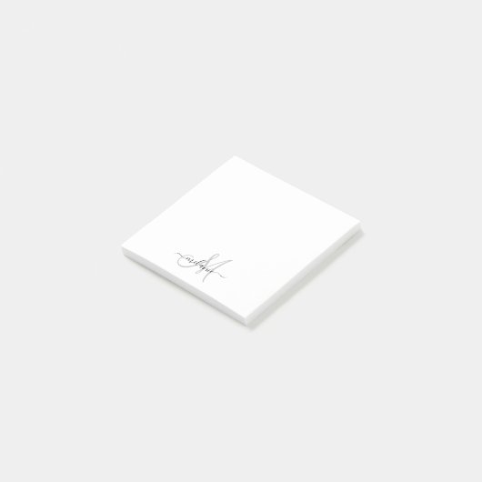 Creëer uw eigen aangepaste monogram en naamscript post-it® notes (Schuin)