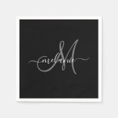 Creëer uw eigen aangepaste monogram en naamscript servet (Voorkant)