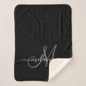 Creëer uw eigen aangepaste monogram en naamscript sherpa deken (Voorkant)