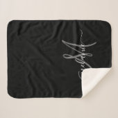 Creëer uw eigen aangepaste monogram en naamscript sherpa deken (Voorkant (horizontaal))