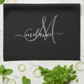 Creëer uw eigen aangepaste monogram en naamscript theedoek (Gevouwen)