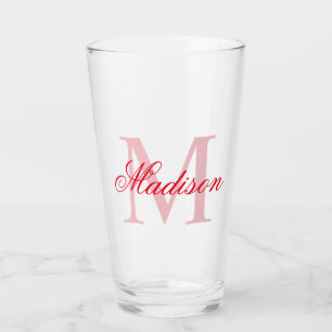 Creëer uw eigen aangepaste monogram en noem rood glas