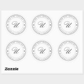 Creëer Uw eigen aangepaste Monogram & Ivy Biblioth Ronde Sticker (Vel)