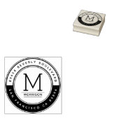 Creëer Uw eigen Aangepaste Monogram Retouradres Rubberstempel (Gestempeld)