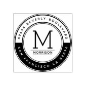 Creëer Uw eigen Aangepaste Monogram Retouradres Rubberstempel (Afrduk)