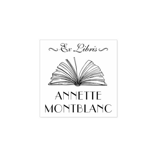 Creëer Uw eigen aangepaste naam Ex Libris Book Rubberstempel (Afrduk)