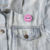 Creëer Uw eigen aangepaste naam roze Ronde Button 3,2 Cm (In situ)
