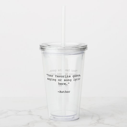 Creëer Uw eigen aangepaste offerte Acryl Drinkbeker (Voorkant)