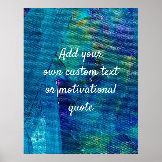 Creëer Uw eigen aangepaste offerte - blauw en groe Poster (Voorkant)