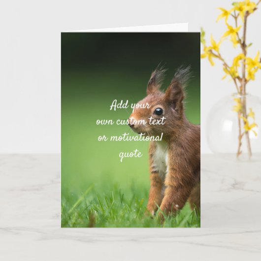 Creëer Uw eigen aangepaste offerte - Eekhoorn Kaart (Gele Bloem)