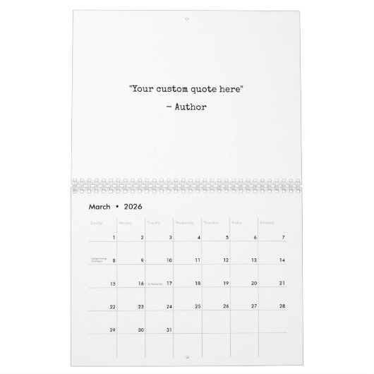 Creëer Uw eigen aangepaste offerte Kalender (Mar 2026)