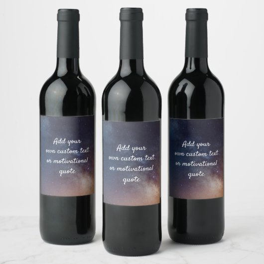 Creëer uw eigen aangepaste offerte - Night Sky Wijn Etiket (Flessen)