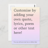 Creëer Uw eigen aangepaste offerte Poster - Boek p Briefkaart (Voorkant / Achterkant)