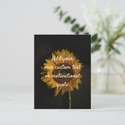 Creëer Uw eigen aangepaste offerte - Zonnebloem Briefkaart (Staand voorkant)