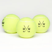 Creëer Uw eigen aangepaste ontwerp Golf Monogram Tennisballen (Multi)
