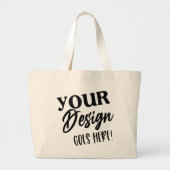 Creëer Uw eigen aangepaste ontwerp Grote Tote Bag (Voorkant)