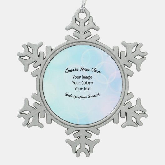 Creëer Uw eigen aangepaste ontwerp/Logo Tin Sneeuwvlok Ornament (Voorkant)