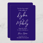 Creëer Uw Eigen Aangepaste Paarse Bruiloft Kaart (Voorkant / Achterkant)