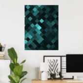 Creëer Uw eigen aangepaste pixelachtergrond - Blau Poster (Thuiskantoor)