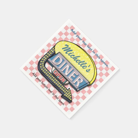 Creëer Uw eigen aangepaste retro 50-gebarentaal 2 Servetten (Hoek)